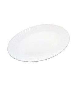 Блюдо Lavenir HoReCa "Wave light" 34*25 см, 13,5" LXYP-135 WHITE стеклокерамика