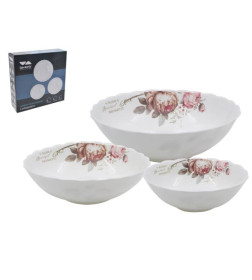 Набор салатников (3пр.) Lavenir "Чайные розы" 460/680/1000 мл,6/7/8 см 3PCS HKW YF20032