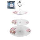 Ваза для фруктов 3-х ярусная Lavenir "Чайные розы" 15/19/24 см LXP3AT YF20032 стеклокерамика (99269) 