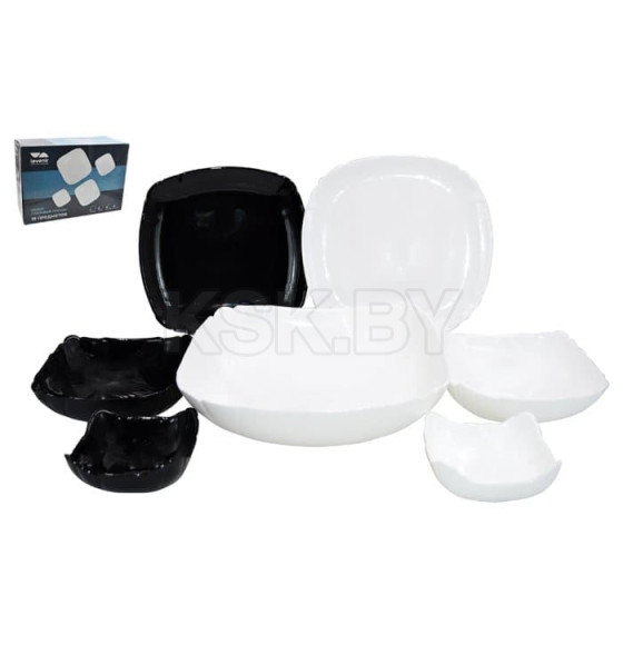 Столовый набор (19пр.) Lavenir 110/420/1530 мл, 20/9,5/14,5/24 см 19PC LBF WHITE/ BLACK (00107107) 