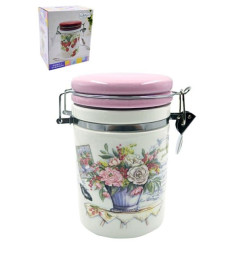 Банка с зажимом Lavenir "Beautiful garden" 650 мл, 9,5 см HC800-K48 доломит