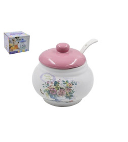 Сахарница Lavenir "Beautiful garden" 600 мл, 12,5 см HC210-K48 с ложкой доломит