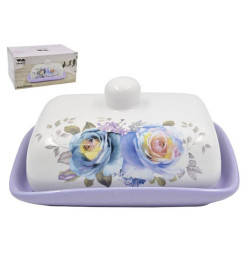 Масленка Lavenir  "Сиреневый букет" 16,5*12*8 см HC600-P85 доломит
