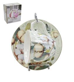 Чайная пара на подставке (2 пр.) Lavenir 220 мл, 13 см C03-313 2M фарфор