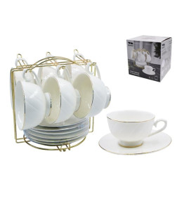 Сервиз на подставке (12 пр.) Lavenir "Пломбир" 200 мл, 15 см GS02-GL 12M фарфор