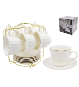 Сервиз на подставке (12 пр.) Lavenir "Пломбир" 225 мл, 14 см, C03-GL 12M фарфор