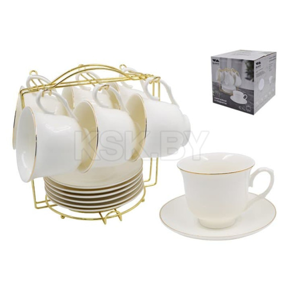 Сервиз на подставке (12 пр.) Lavenir "Пломбир" 240 мл, 14 см, TC109-GL 12M фарфор (100376) 