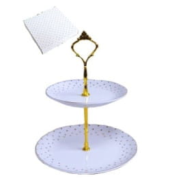 Ваза д/фруктов 2-х ярусная Lavenir серия "Праздничная" 20,5/15,5 см, 440-200 фарфор