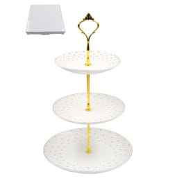 Ваза д/фруктов 3-х ярусная Lavenir серия "Праздничная" 22,5/17,5/15 см, 440-228 фарфор