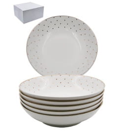 Набор тарелок суповых (6 пр.) Lavenir "Праздничная"1030 мл, 22 см, 8,5" 440-234 фарфор