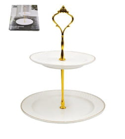 Ваза для фруктов 2-х ярусная Lavenir "Престиж" 15/20 см 690-680 фарфор