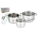 Набор посуды (6пр.) Fanhoff 3,9/2,9/2,1 л, 20/18/16 см FH-52512 нержавеющая сталь (52512) 