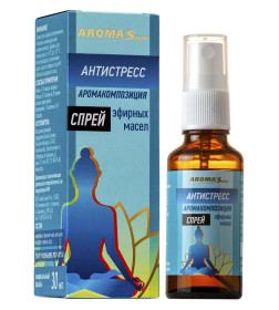 Спрей Aroma Saules "Антистресс" аромакомпозиция масел эфирных натуральных, 30 мл