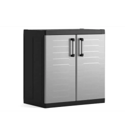 Шкаф низкий Keter Detroit XL Basso 89x93 см, черный/серый