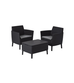 Набор уличной мебели (два кресла, столик) Keter Salemo Balcony set, графит