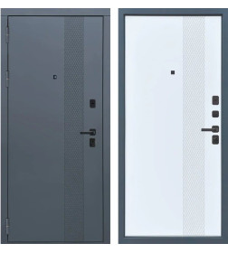 Дверь входная "МеталЮр М12" Velluto Oscure/Velluto Bianco (левая)  960х2050 мм