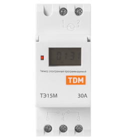 Таймер электронный ТЭ15М-1мин/7дн-32on/off-30А-DIN TDM SQ1503-0037