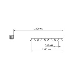 Гирлянда на солнечной батарее ССГ-110 "Лампы" 1,3 м, 60 LED, теплый белый, IP44 TDM SQ0330-0181