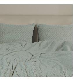 Постельное бельё LoveLife Tufting дуэт "Квадрат" 143*215см-2шт,230*240см,50*70см-2шт, цвет зеленый,110 г/м2