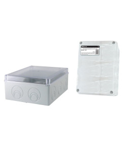 Коробка распаечная ОП 240х195х90 мм, прозрачная крышка, IP44, 5 вводов TDM SQ1401-1275