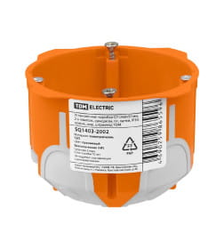 Коробка установочная СП 68х50 мм, 2-х компонентная, саморезы, пластиковые лапки, IP30, оранжевая TDM SQ1403-2002