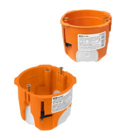 Коробка установочная СП 73х65 мм, 2-х компонентная, саморезы, пластиковые лапки, IP30, оранжевая TDM SQ1403-2001