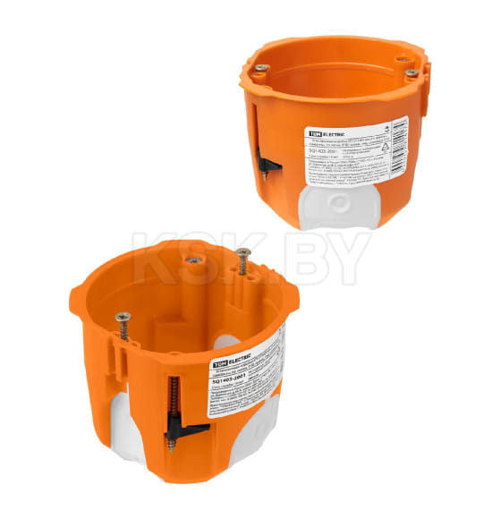 Коробка установочная СП 73х65 мм, 2-х компонентная, саморезы, пластиковые лапки, IP30, оранжевая TDM SQ1403-2001 (SQ1403-2001) 