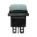 Выключатель клавишный KCD4-201N/HS 250В AC/DC, 2P, 15А, (4с), ON-OFF, черный корпус, зеленая клавиша, LED, IP54 TDM SQ0746-0166 (SQ0746-0166) 