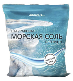 Соль морская для ванн Aroma Saules с экстрактом валерианы, 1 кг
