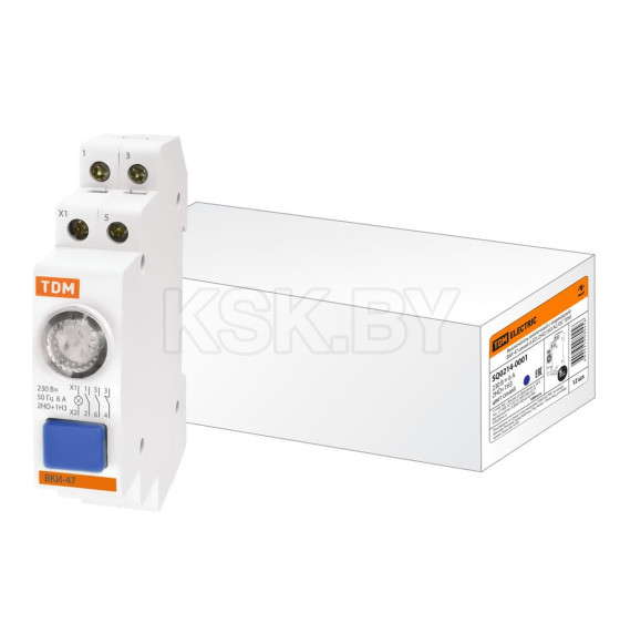 Выключатель кнопочный с индикацией ВКИ-47 синий (LED) 2НО 1НЗ AC/DC TDM SQ0214-0001 (SQ0214-0001) 