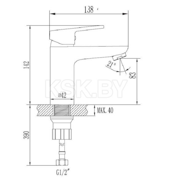 Смеситель Esko Venezia для умывальника,  VE26-3 (VC 31) 