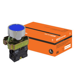 Кнопка SB2-BА61 с возвратом, 1НО, 22 мм, синяя, IP40 TDM SQ0704-0041