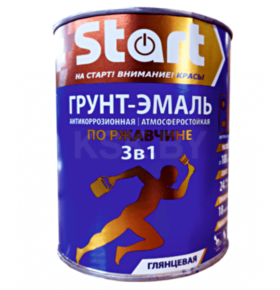 Грунт-эмаль по ржавчине 3 в 1 Start ярко-зеленая, 0,8 кг