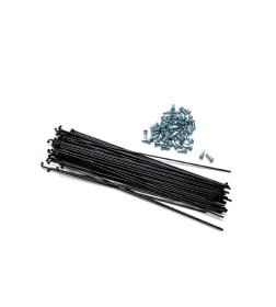 Спицы SLE 14G x 280мм + головки 12мм (144 шт., чёрный)