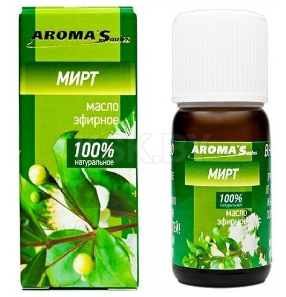 Масло эфирное натуральное Aroma Saules Мирт, 10 мл