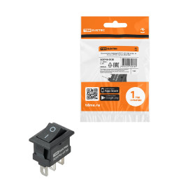 Выключатель клавишный KCD11-102 250В AC/DC, 1P, 3А, (3с), ON-ON, черный, Micro TDM SQ0746-0130