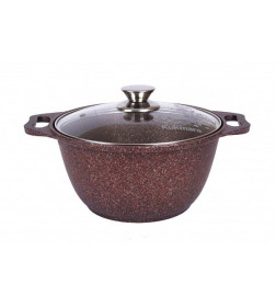 Кастрюля Kukmara (1л) кга12а "Granit ultra red" (стекл. крышка)