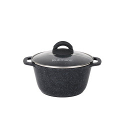 Кастрюля Kukmara (2,5л) кгч25а "Granit black" (стекл. крышка)