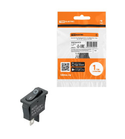 Выключатель клавишный KCD1-101B 250В AC/DC, 1P, 6А, (2с), ON-OFF, черный, Mini TDM SQ0746-0173