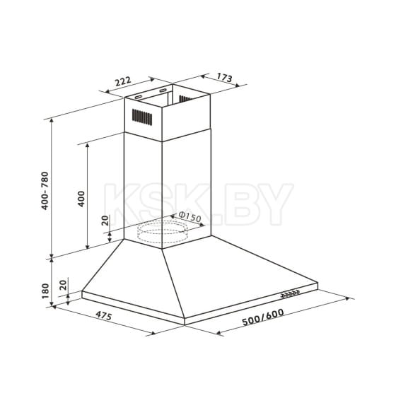 Вытяжка кухонная "making Oasis everywhere" KB-60W