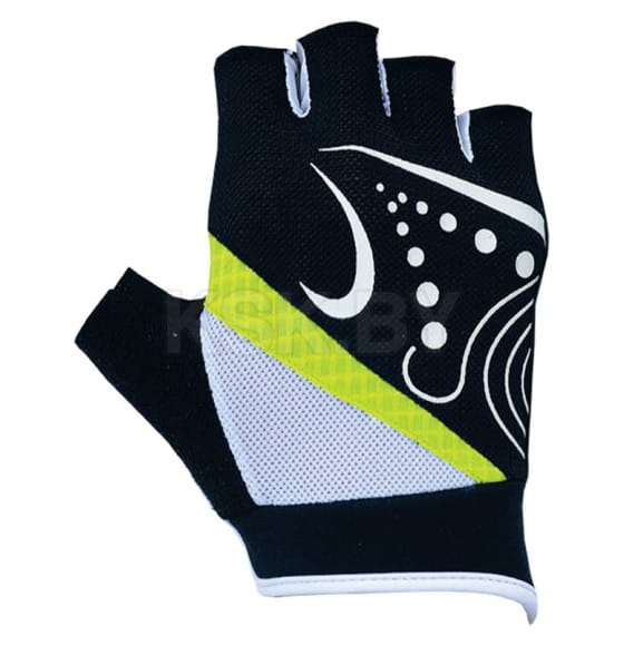 Перчатки велосипедные JAFFSON SCG 47-0118 L (чёрный/белый/жёлтый) (2498) 