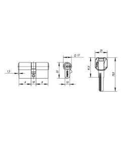 Цилиндровый механизм Punto MaxPro7000 60mm (25х10х25) SN никель