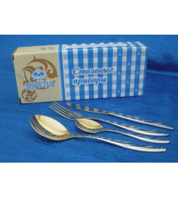 Набор столовых приборов Нытва (24пр.) "Лира" (М14) с частич. декор. покрытием (карт. кор.)