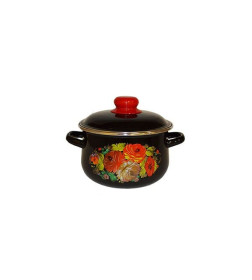 Кастрюля коническая СтальЭмаль "Жостово" (2,0л) 1с45я черный