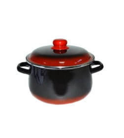 Кастрюля коническая СтальЭмаль "Кармен" (4,0л) 2с46я черный с красн. подп.