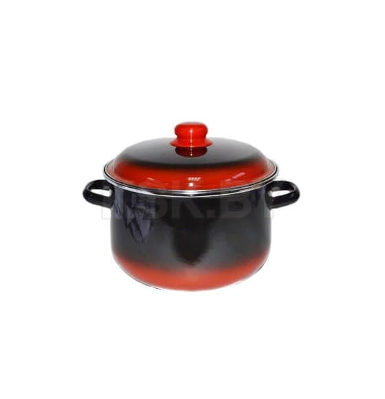 Кастрюля коническая СтальЭмаль "Кармен" (5,5л) 2с47я черный с красн. подп. (65302) 