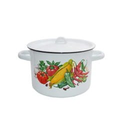 Кастрюля цилиндрическая СтальЭмаль "Кукуруза" (4,5л) 1с17с/1 белоснежный