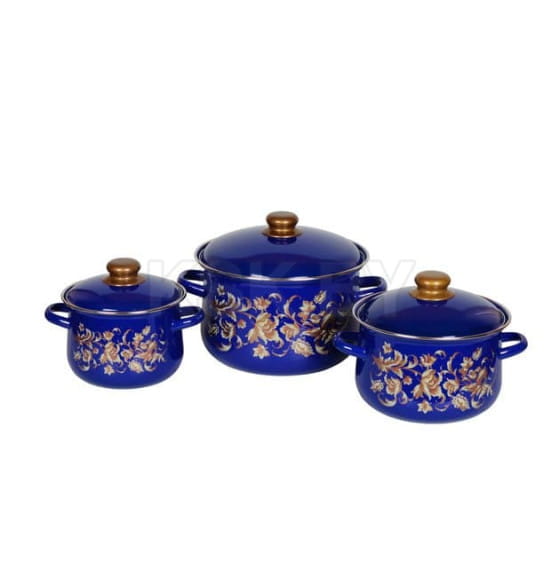 Набор кастрюль СтальЭмаль (3пр.) "Драгоценный" 1с408 №408 син. (41835) 