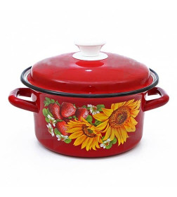 Кастрюля сферическая КМЗ (4,0л) 61915-143/6 красный