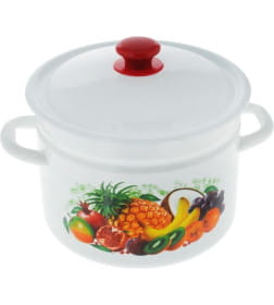 Кастрюля цилиндрическая КМЗ (8,0л) 41804-202/6 Эквадор бел.